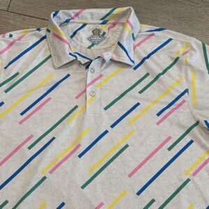 Chubbies Golf Polo Shirt Mens XL Performance Stretch Bamboo All Over Print